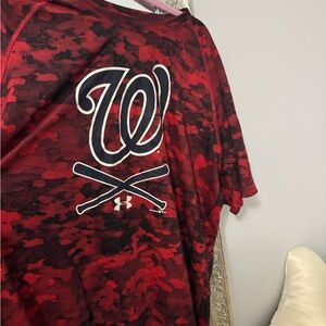 Under Armour Red and Black Camo Tee